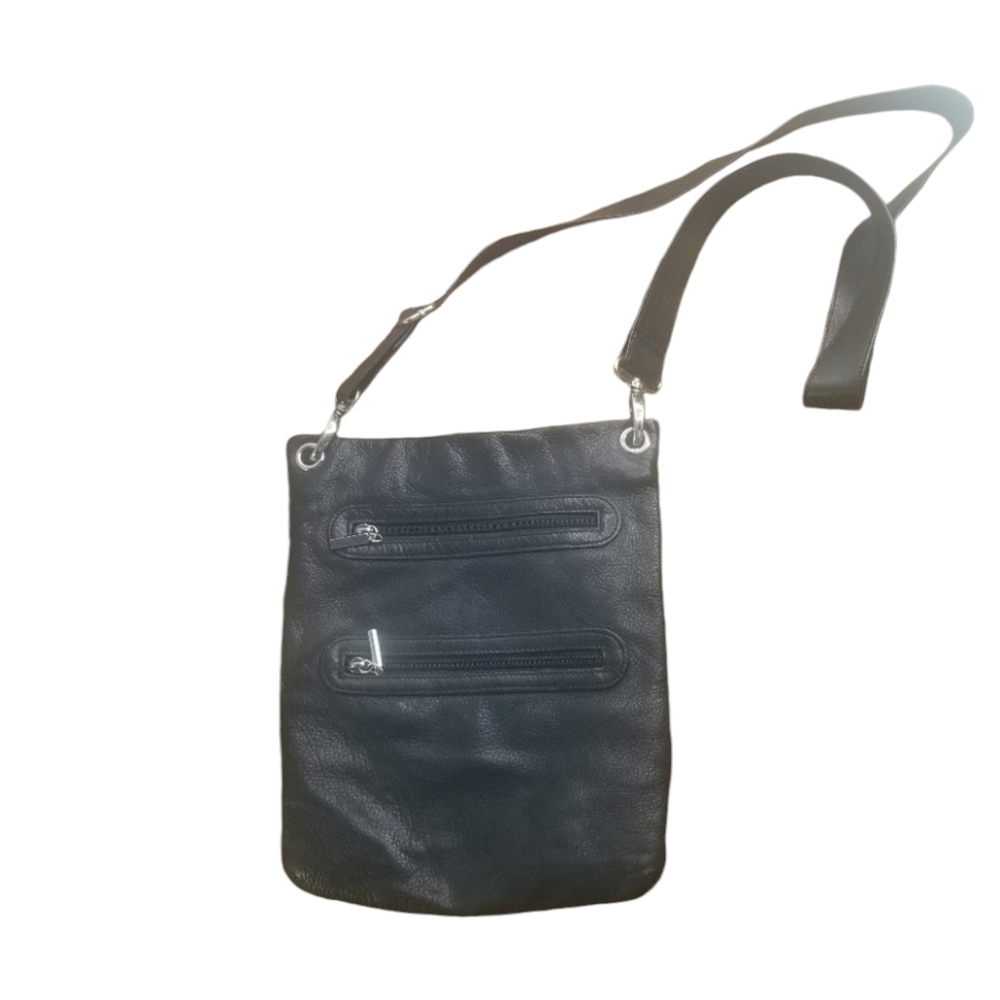 Margot black leather cross body purse bag